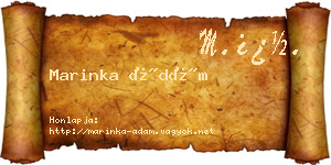 Marinka Ádám névjegykártya